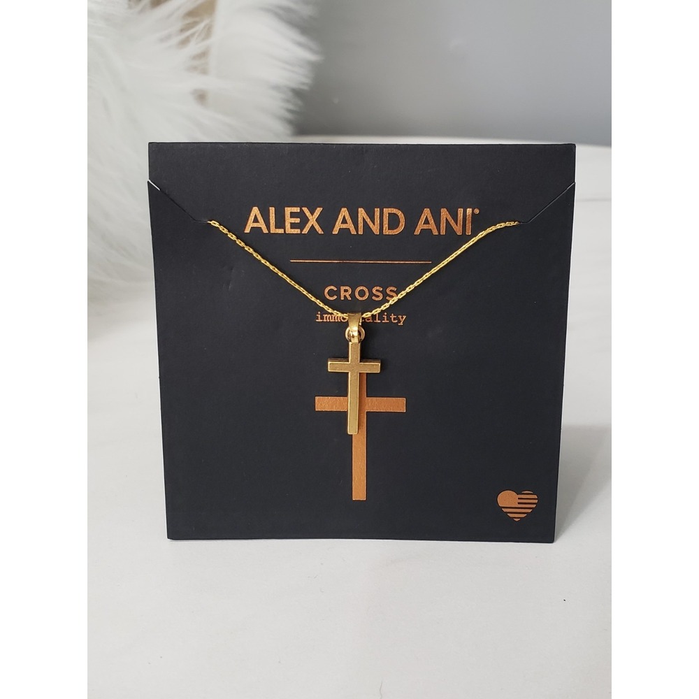 NEW Alex And Ani CROSS II ADJUSTABLE NECKLACE rose gold 28 inch